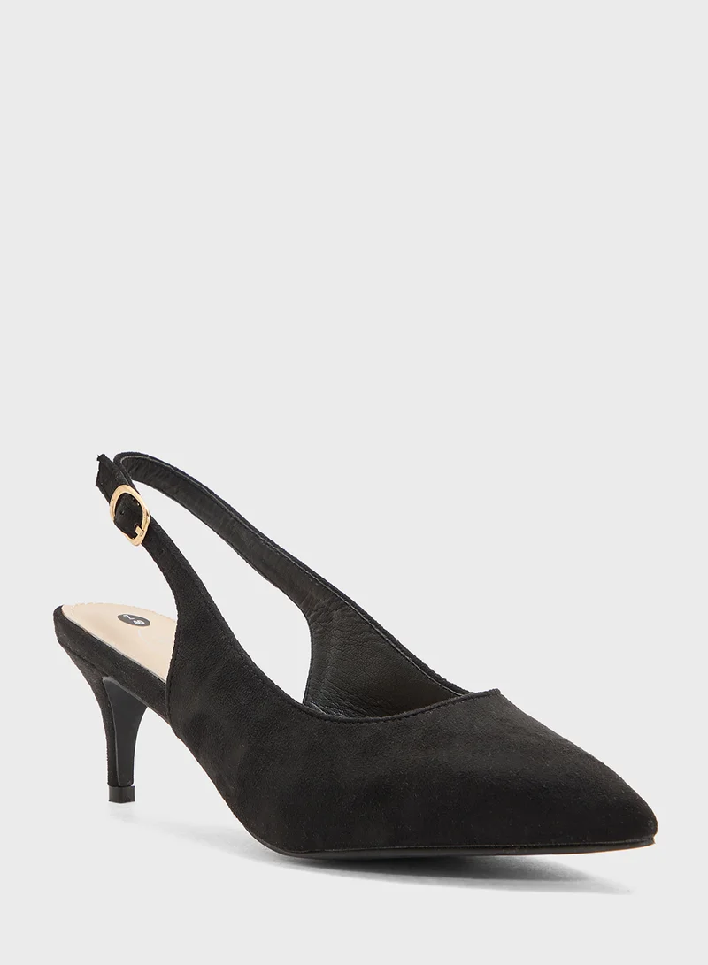 Spot-On Slingback Low Heeled Pump