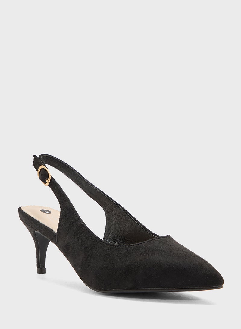 Spot-On Slingback Low Heeled Pump - Image 3