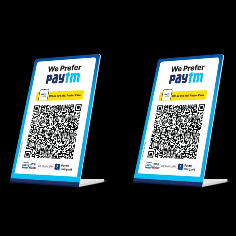 CPI 4 X 6 Inch (A6) White Acrylic QR Bar CODE Display Stand, Paper Stand, Perfect for Restaurants, Promotions, Photo Frames FOR BHIM, PHONEPE, GOOGLE Pay Stand (SET OF 2) - Image 1