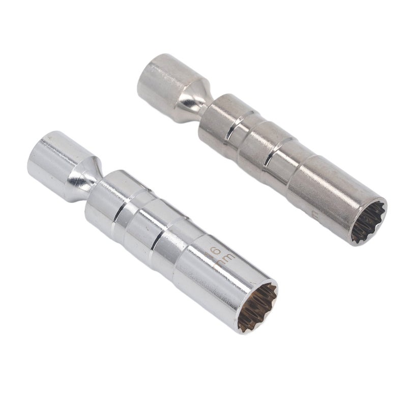 2 Pcs Spark Plug Socket 14mm 16mm 3/8 Inch Drive 12 Point Magnetic Swivel Spark Plug Socket Set for Car Repair - Image 4