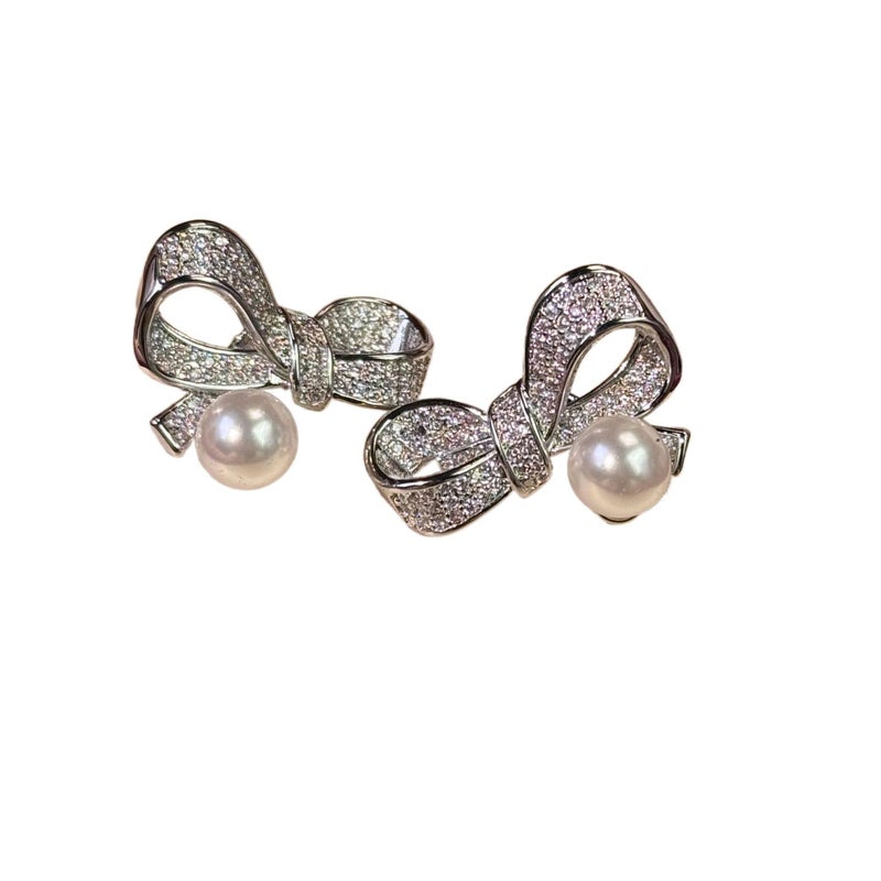 Lightweight Pearl Earrings with 925 Sterling Silver Non Pierced Jewelry for Women and Daily Wear for Tabletop Use - Image 1