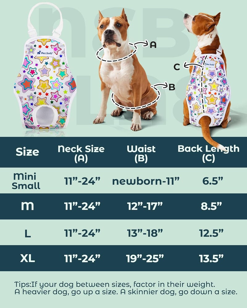 Pet Soft Dog Diapers Female Onesie Sanitary Pantie with Adjustable Suspender, Colorful Pattern Washable Puppy Diapers Female, Super Absorbent Underwear Female Dog Diapers for Heat (Nature, M) - Image 3