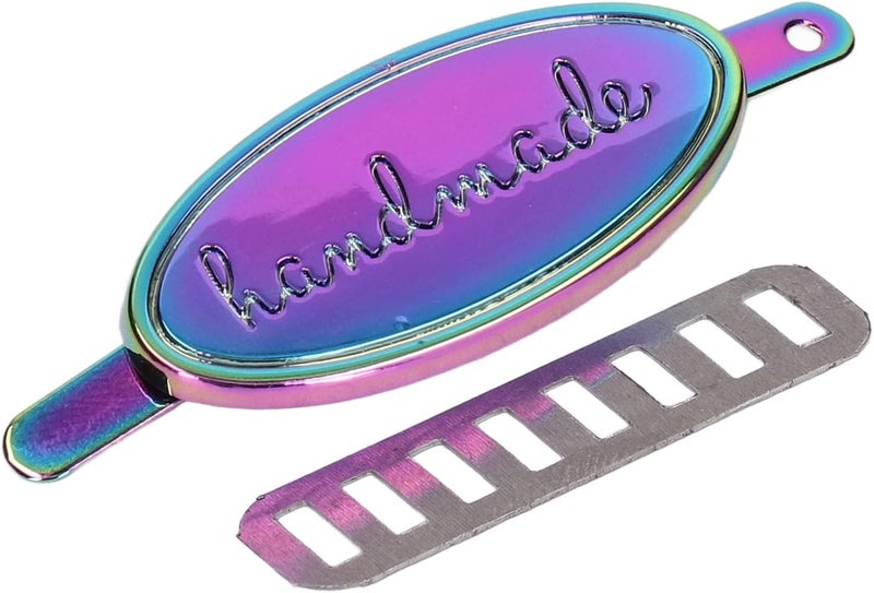 Colorful Alloy Metal Tags 5 Pack Handmade Labels For DIY Crochet Bags Wallets Sewing Crafts - Image 1