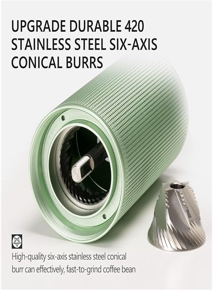 تايم مور مطحنة قهوة يدوية من تايم مور كستناء C3s برو، نسخة مطورة، مطحنة من الفولاذ المقاوم للصدأ مع ضبط دقيق للطحن، مقبض قابل للطي، مناسبة للسفر والفنادق (أخضر) - Image 3