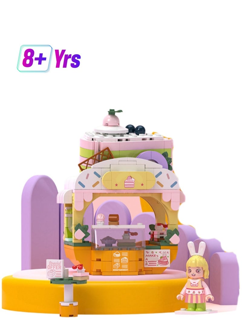 Cake House Model Set Building Blocks Creative Shop Diy Assembly Simulation Food Assembly Toys Children Adult Home Furnishings - Image 1