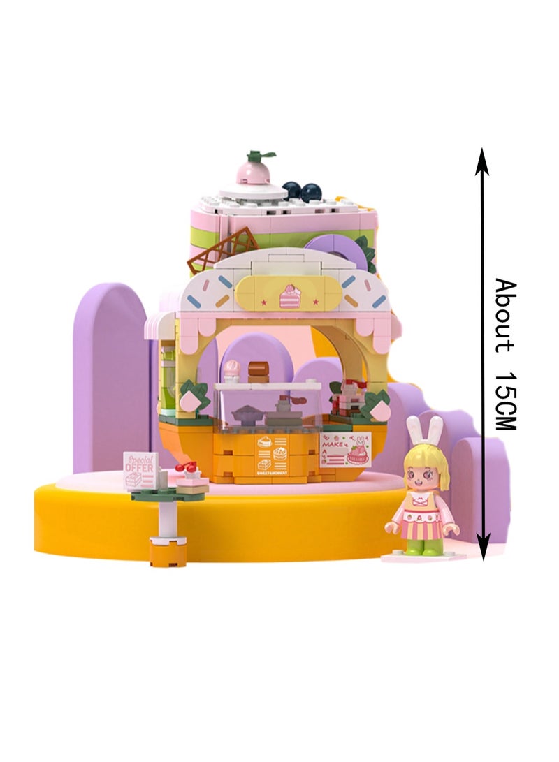 Cake House Model Set Building Blocks Creative Shop Diy Assembly Simulation Food Assembly Toys Children Adult Home Furnishings - Image 2