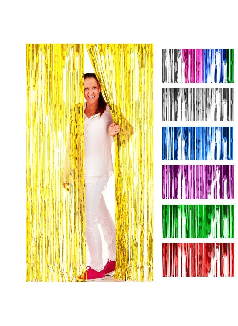 فولات ستارة لامعة من البلاستيك الذهبي بخلفية 200×100 سم