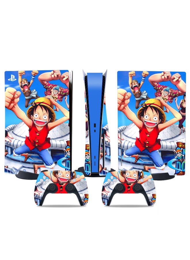 Loquat Chivalrous PS5 Game Machine Stickers Colorful Fashion Stickers One Piece Fire Shadow Film Handle Film Skin-Color:TN-DiskPS5-2664  - Image 1