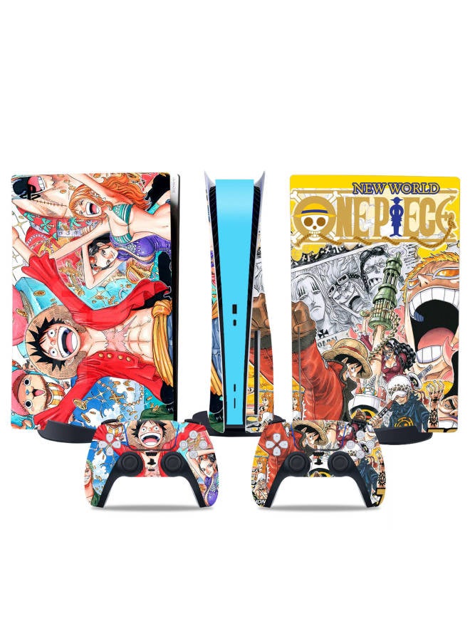 Loquat Chivalrous PS5 Game Machine Stickers Colorful Fashion Stickers One Piece Fire Shadow Film Handle Film Skin-Color:TN-DiskPS5-2664  - Image 4