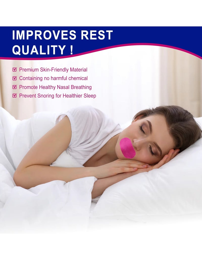 Elaimei 42 Pcs Micropore Tape Mouth Tape Sleep Strips Soft and Comfortable Gentle and Secure Adhesive Mouth Strips Nose Breathing Anti Snoring Better Breathing Oduor Free Sleep Strip Mouths Tape Pink  - Image 3