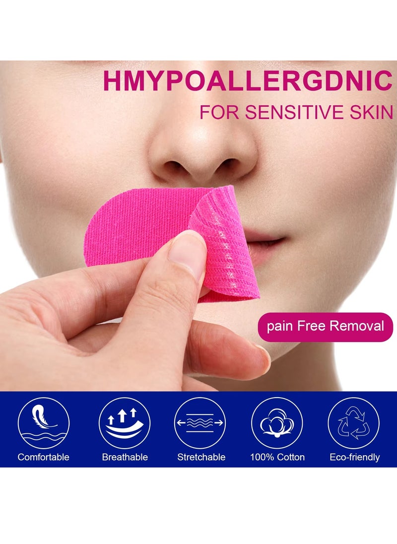 Elaimei - 42 Pcs Micropore Tape Mouth Tape Sleep Strips Soft and Comfortable Gentle and Secure Adhesive Mouth Strips Nose Breathing Anti Snoring Better Breathing Oduor Free Sleep Strip Mouths Tape Pink - Image 1