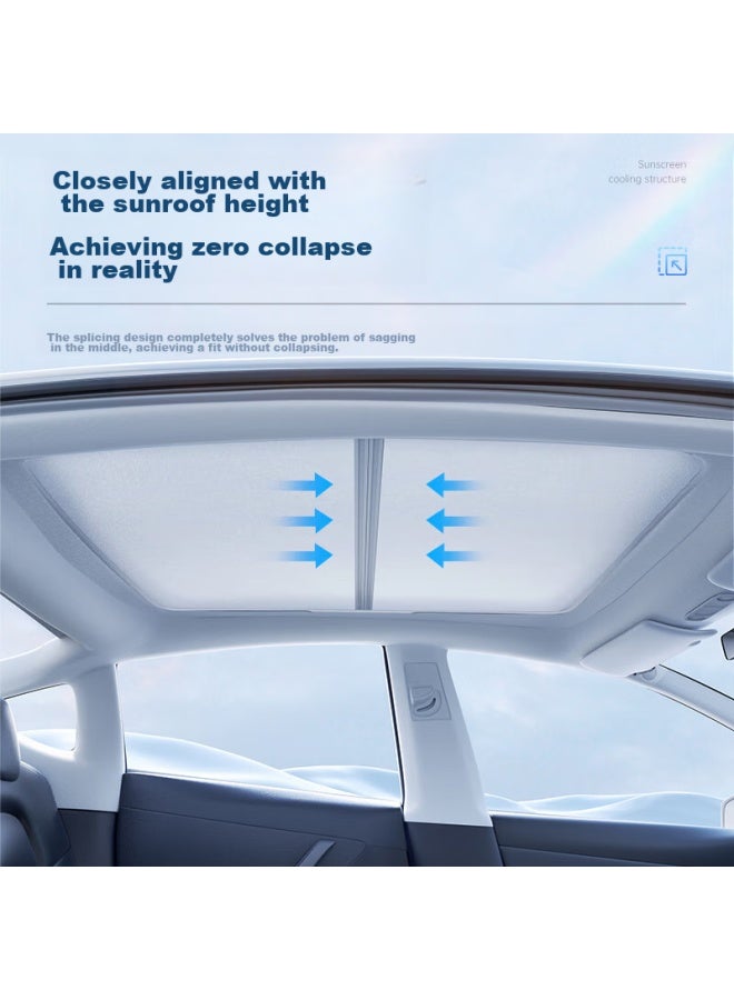 WITGOER Zhiguozhe Suitable For Tesla Model 3 Sunshade, Retractable Sunshade For Sunroof, Car Sun Protection And Heat Insulation Baffle Accessories - Image 3