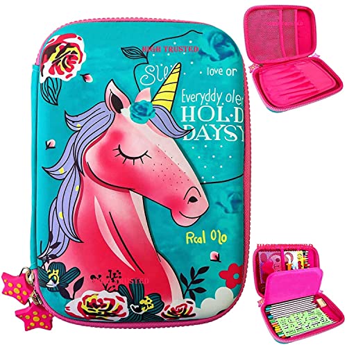 HIGH TRUSTED Polyester Premium Stylish 3D Eva Pencil Case For Girls And Boy - Pencil Pouch For Best Gift To Kids. - (1 Unit Sky Blue) - Image 1