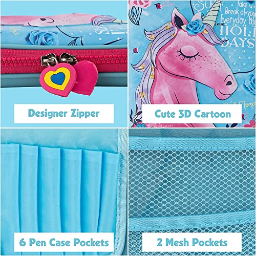 HIGH TRUSTED Polyester Premium Stylish 3D Eva Pencil Case For Girls And Boy - Pencil Pouch For Best Gift To Kids. - (1 Unit Sky Blue) - Image 5