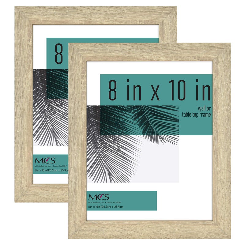 MCS Studio Gallery 8x10 Picture Frame Natural Woodgrain  Vertical & Horizontal Wall Hanging & Easel for Tapletop Display  Rectangle Photo Frame for Photos  Posters & Art Prints (2-Pack) - Image 1