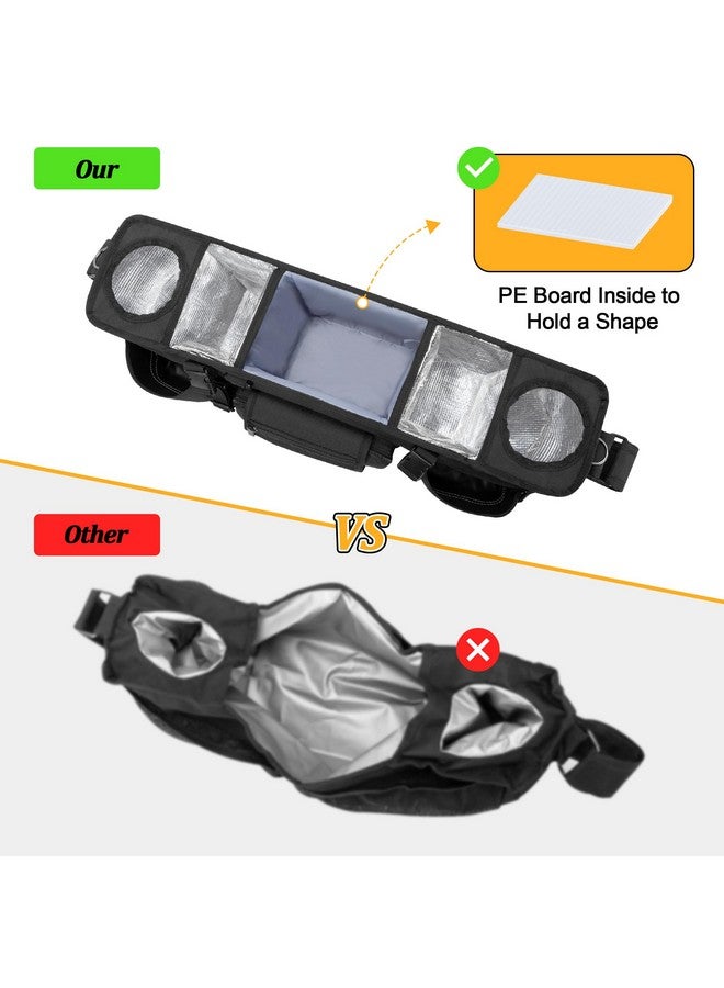 GRAOSO Parent Console Stroller Organizer Compatible with WONDERFOLD W4, with Four Insulated Cup Holders, a Removable Cooler Bag, Special Board Design Make It Not Easy Collapse and Tilting, Black - Image 4