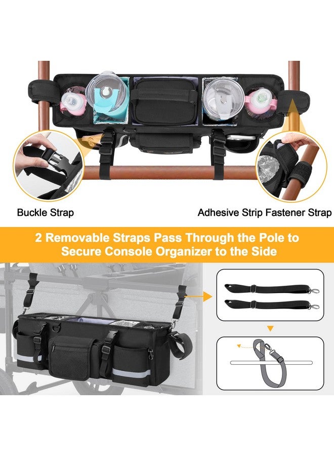GRAOSO Parent Console Stroller Organizer Compatible with WONDERFOLD W4, with Four Insulated Cup Holders, a Removable Cooler Bag, Special Board Design Make It Not Easy Collapse and Tilting, Black - Image 3