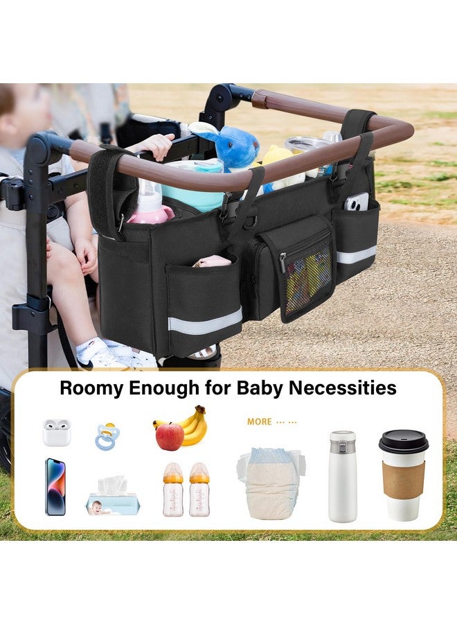 GRAOSO Parent Console Stroller Organizer Compatible with WONDERFOLD W4, with Four Insulated Cup Holders, a Removable Cooler Bag, Special Board Design Make It Not Easy Collapse and Tilting, Black - Image 5