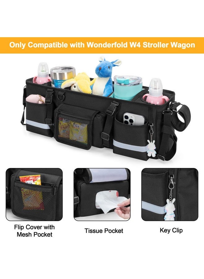 GRAOSO Parent Console Stroller Organizer Compatible with WONDERFOLD W4, with Four Insulated Cup Holders, a Removable Cooler Bag, Special Board Design Make It Not Easy Collapse and Tilting, Black - Image 2