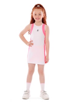 ANJA Girls' White Sport Dress with Black Skirt – Breathable  - Image 1