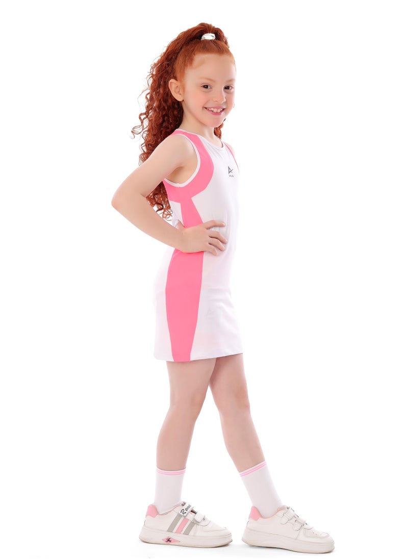 ANJA Girls' White Sport Dress with Black Skirt – Breathable  - Image 3