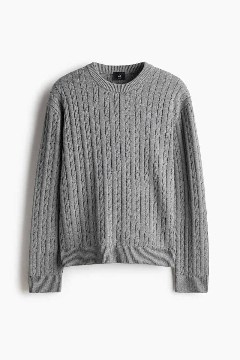 H&M  Regular Fit Cable-knit jumper for Men | Best Price UAE