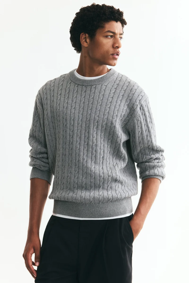 Regular Fit Cable-knit jumper