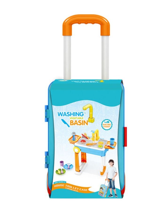 ACLIX Trolley Case Plastic Simulation Kitchen Toy Water Tap Vegetables Wash Basin Toy - Image 2