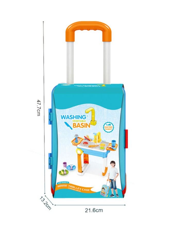 ACLIX Trolley Case Plastic Simulation Kitchen Toy Water Tap Vegetables Wash Basin Toy - Image 4