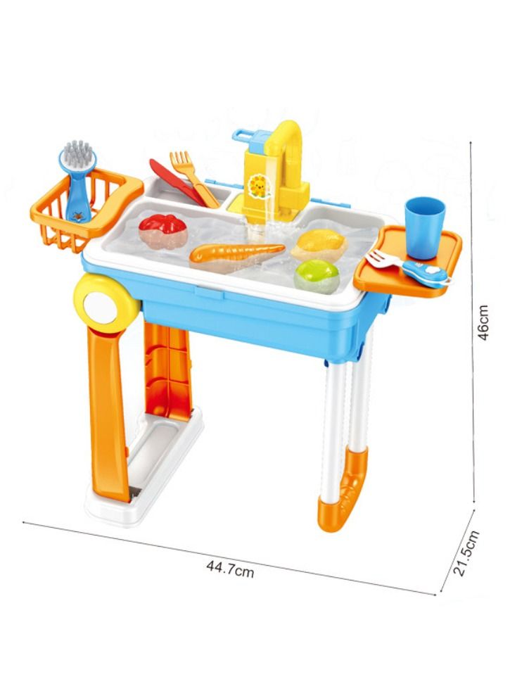 ACLIX Trolley Case Plastic Simulation Kitchen Toy Water Tap Vegetables Wash Basin Toy - Image 3