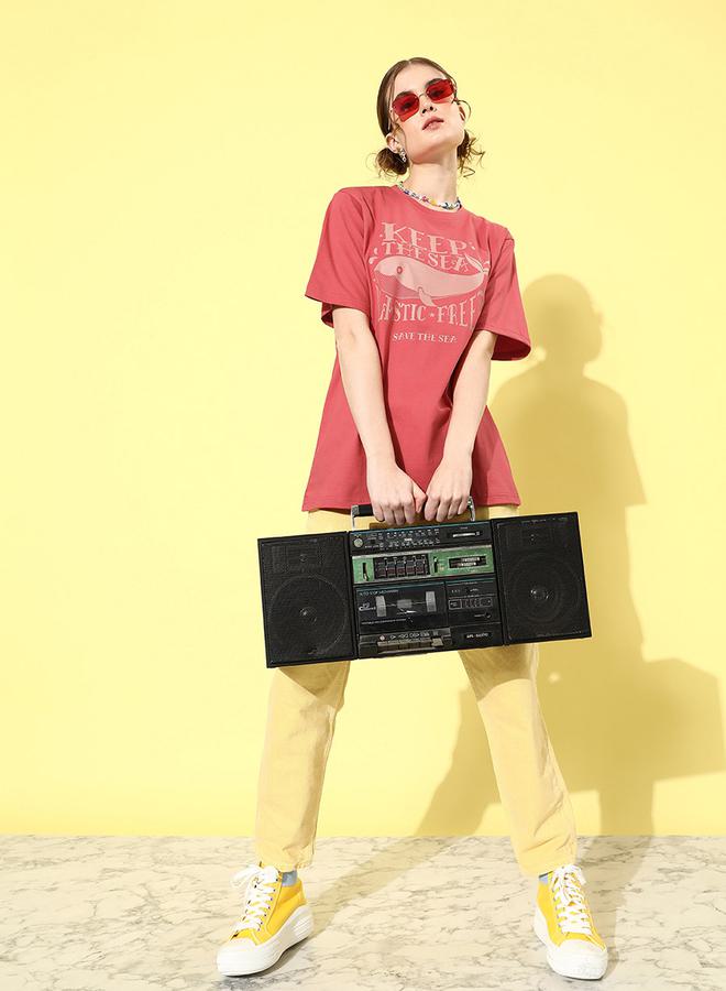 Oversized Graphic Print T-Shirt by Styli