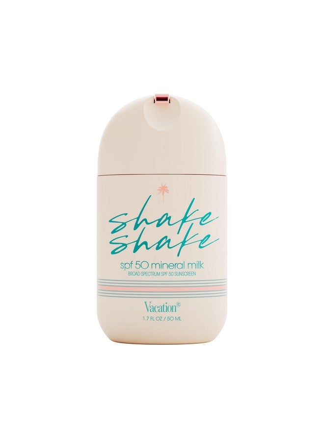 Vacation Shake Shake SPF 50 Mineral Milk Face Sunscreen, Non-Comedogenic, Streak-Free, Water-Resistant Broad Spectrum Sun Block, Non-Nano Zinc Formula, Vegan, Moisturizer with SPF, 1.7 Fl. Oz. - Image 1