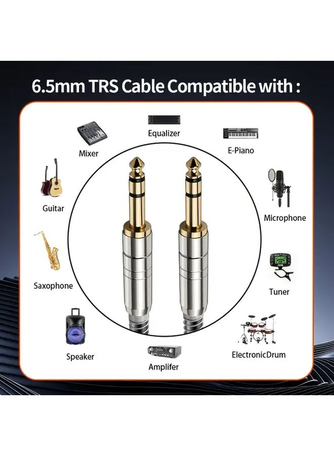 YYTCG 16.4ft 6.5mm Audio Cable Male To Male Electric Piano 6.35 Dual Channel Stereo TRS Balanced Cable - Image 5
