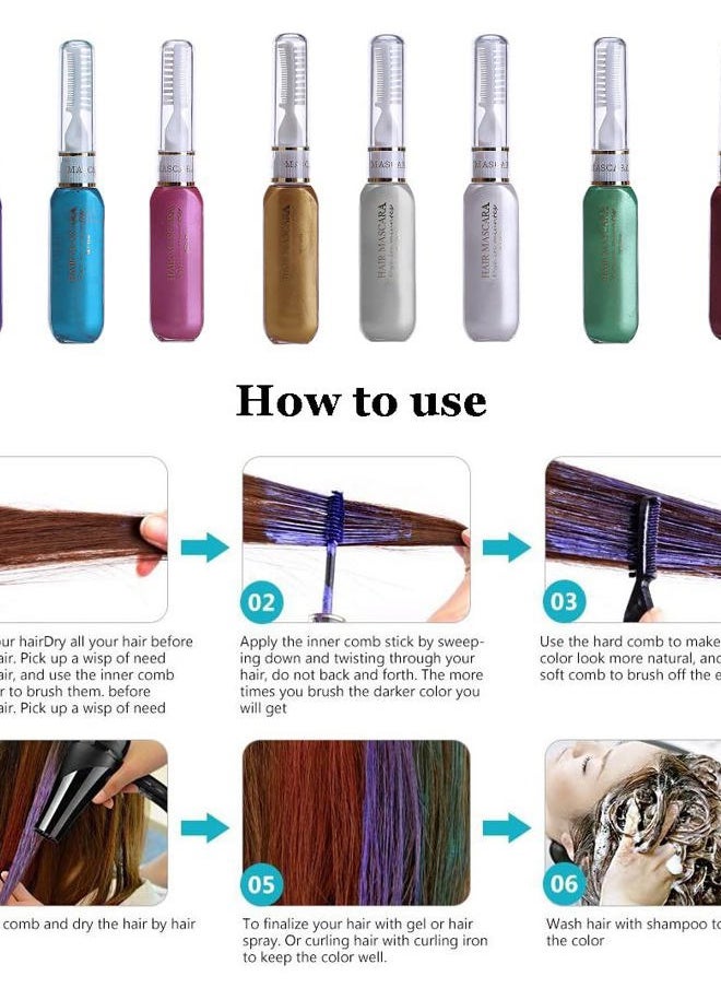 Liasun Temporary Hair Mascara Washable Temporary Hair Color Chalk Hair Dye Stick Non-toxic Instant Dye(White)  - Image 4