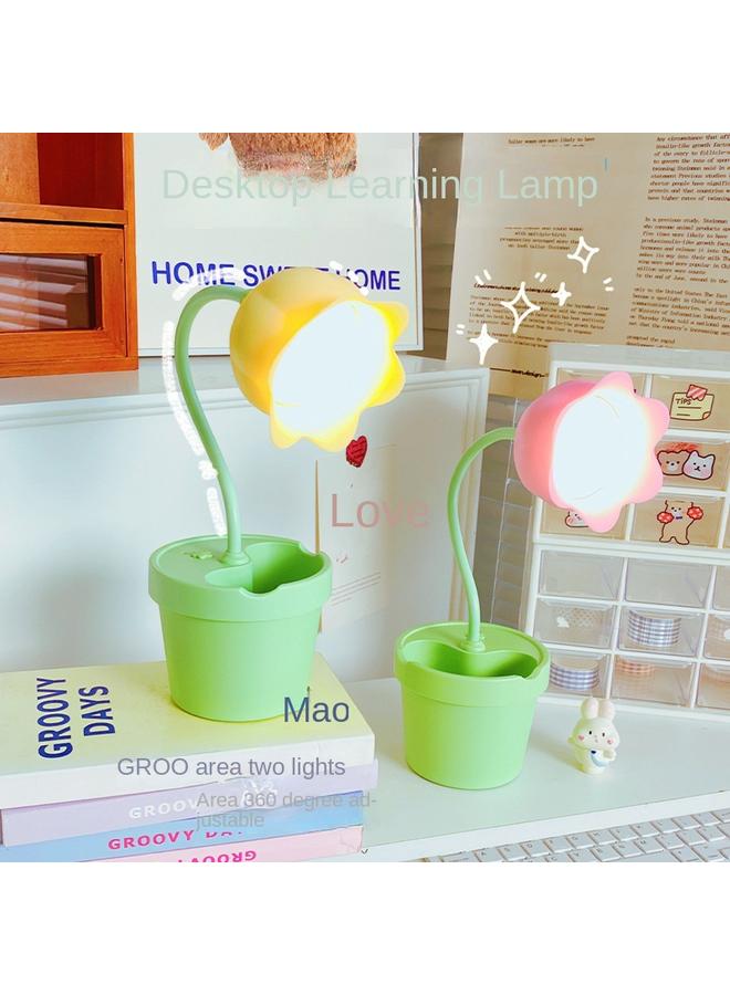 Bluejw New Desktop Reading Lamp For Students Multi-function Pen-holder USB Rechargeable Table Lamp Bedroom Bedside Lamp Night Light - Image 4
