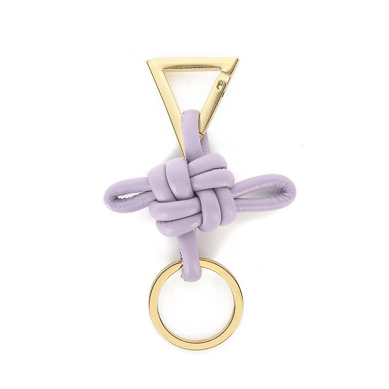 B Family Sheepskin Chinese Knot Car Key Chain Luggage Pendant High Quality Hand-Woven Couple Buckle - Image 3