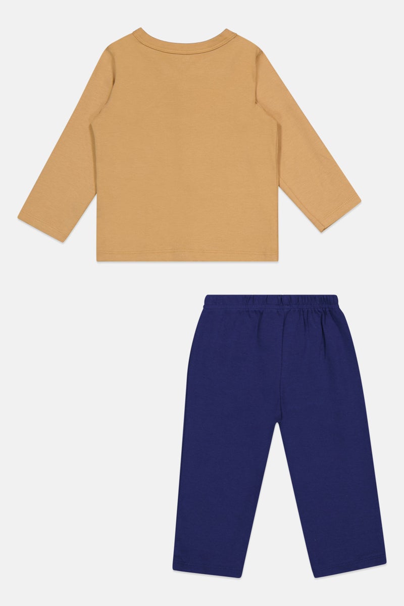 POPEES Toddlers Boy 2 Pcs Embroidered Top And Pants Set, Multicolor - Image 3