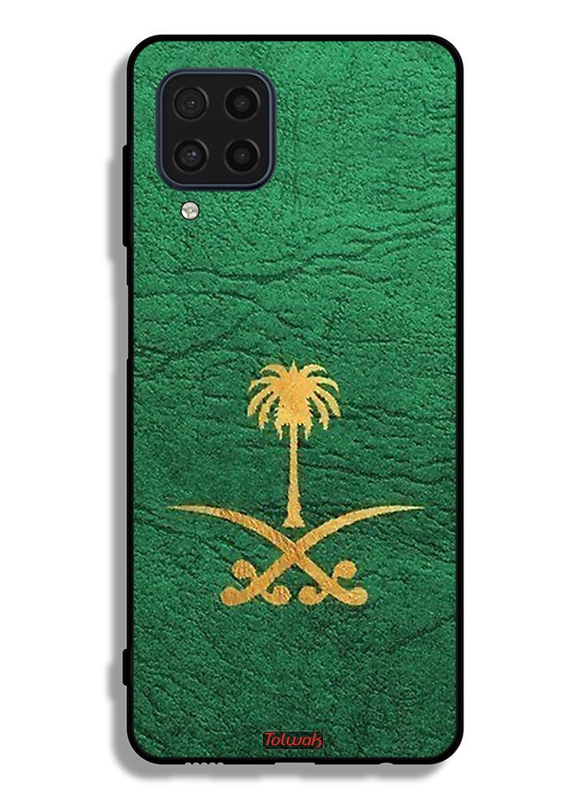 Tolwak Samsung Galaxy M22 Protective Case Cover Kingdom Of Saudi Arabia Sign On Leather - Image 2