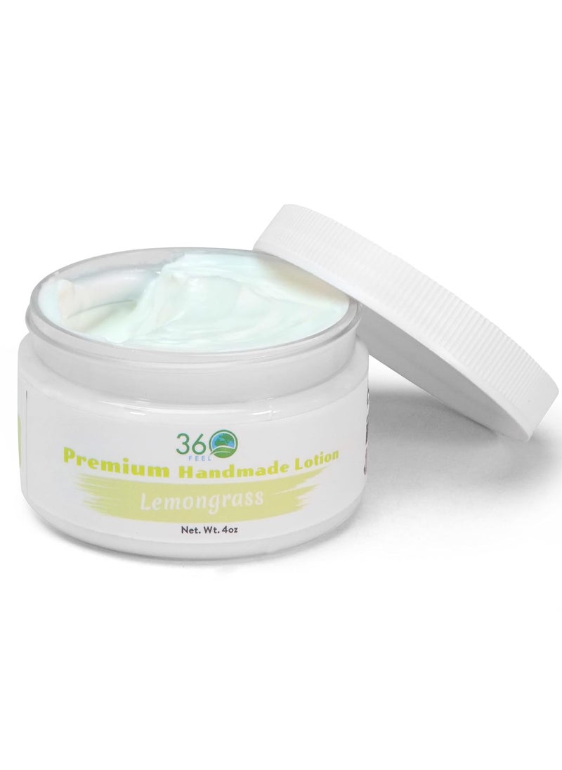 360Feel Lemongrass Body Lotion - Hydrates with Coconut & Olive Oil, Plant-Based, Non-Greasy, Sensitive Skin, All Day Use 