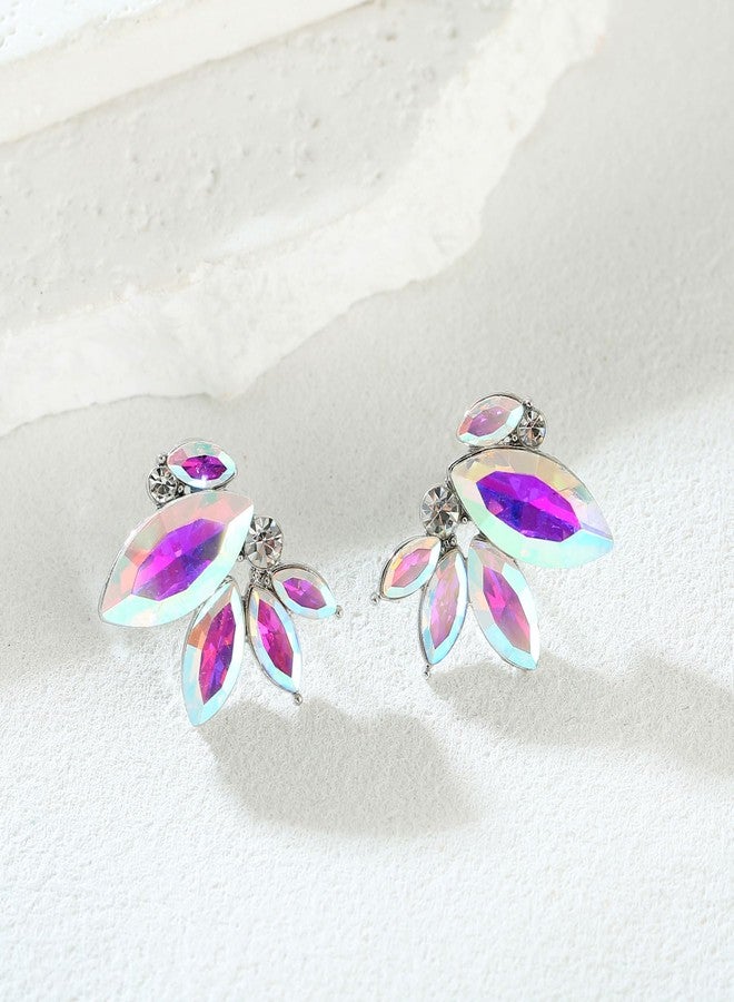 Spiritlele Sparkly Rhinestone Drop Earring Dainty Faux Crystal Earring Studs for Women Wedding Prom Party, Zinc, No Gemstone - Image 5