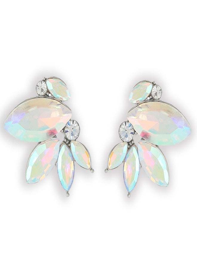 Spiritlele Sparkly Rhinestone Drop Earring Dainty Faux Crystal Earring Studs for Women Wedding Prom Party, Zinc, No Gemstone - Image 1
