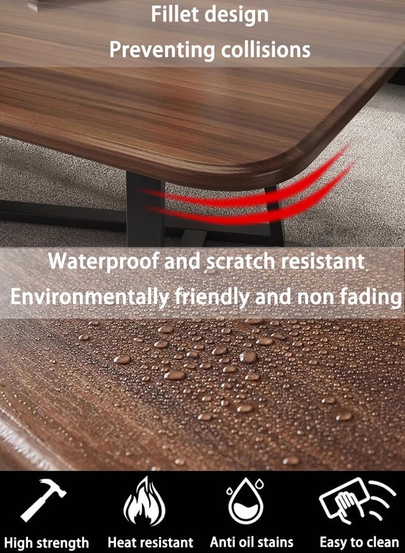 AGD Large Rectangular Coffee Table for Living Room, Versatile with Black Metal Frame - Image 5