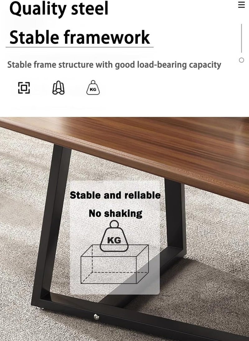 AGD Large Rectangular Coffee Table for Living Room, Versatile with Black Metal Frame - Image 4