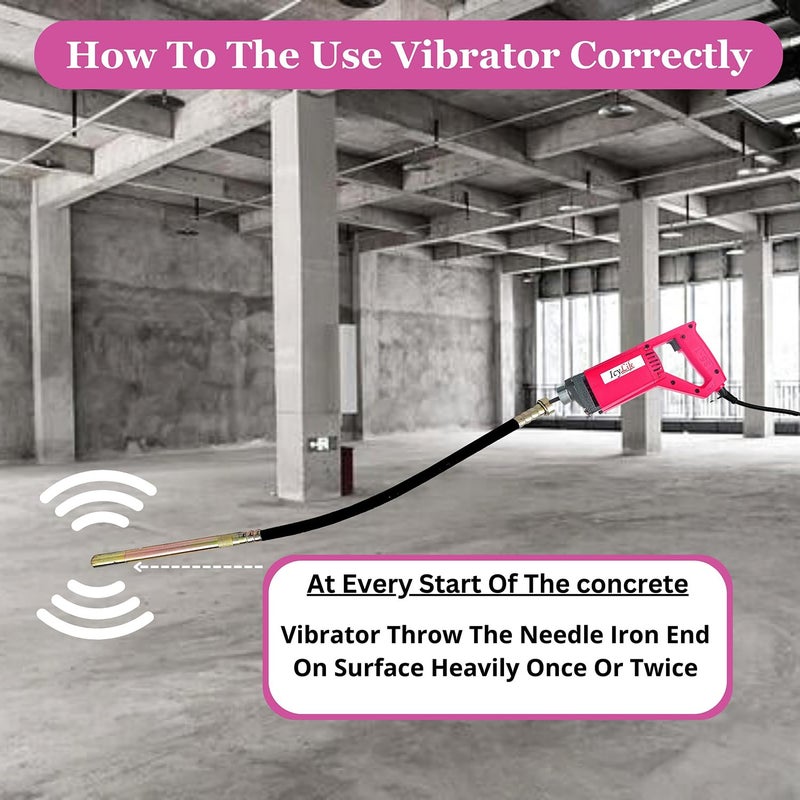 ICYLIFE ICYLIFE Concrete Vibrator With 2 Mitre Needle Shaft 1290WTT 13400RPM Electric Vibrator Machine  - Image 5