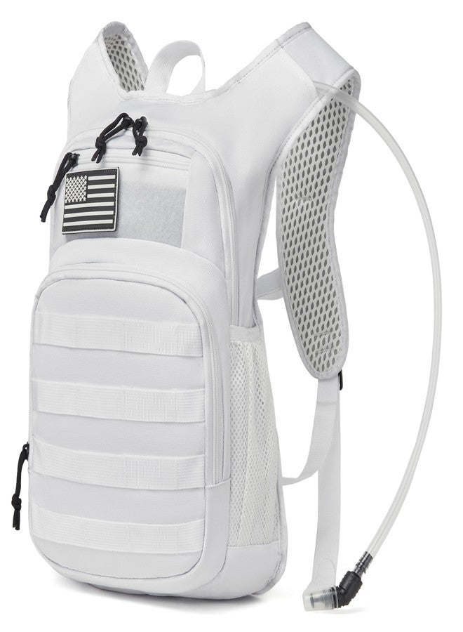 wotony Hydration Backpack with Water Bladder for Hiking Tactical Hydration Pack for Men Women Molle Water Backpack for Hiking (White, 2L-Bladder) - Image 1
