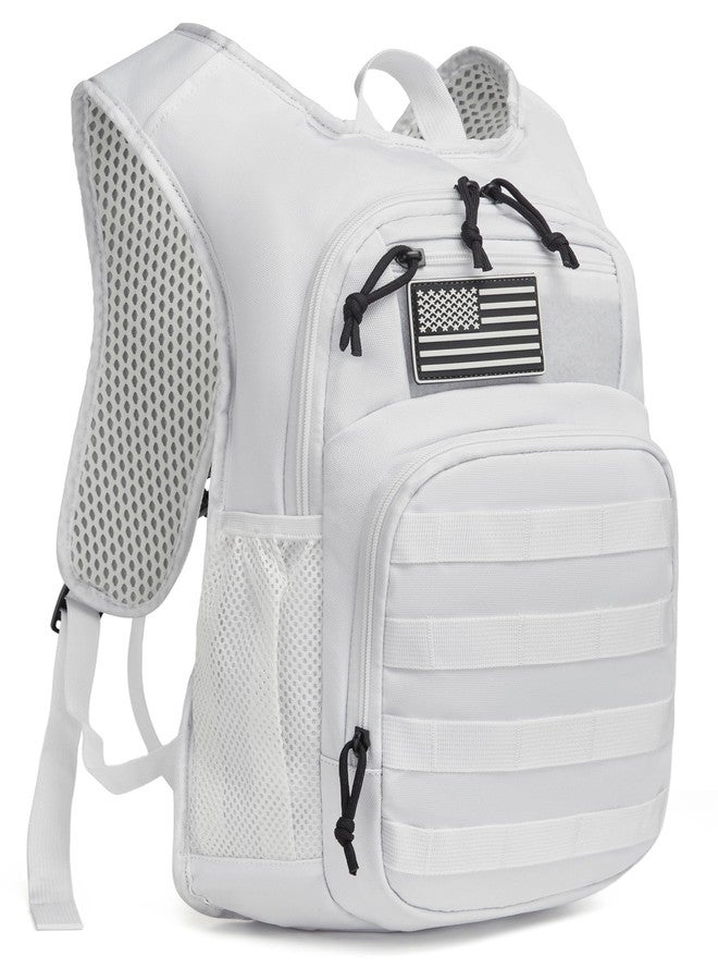 wotony Hydration Backpack with Water Bladder for Hiking Tactical Hydration Pack for Men Women Molle Water Backpack for Hiking (White, 2L-Bladder) - Image 2