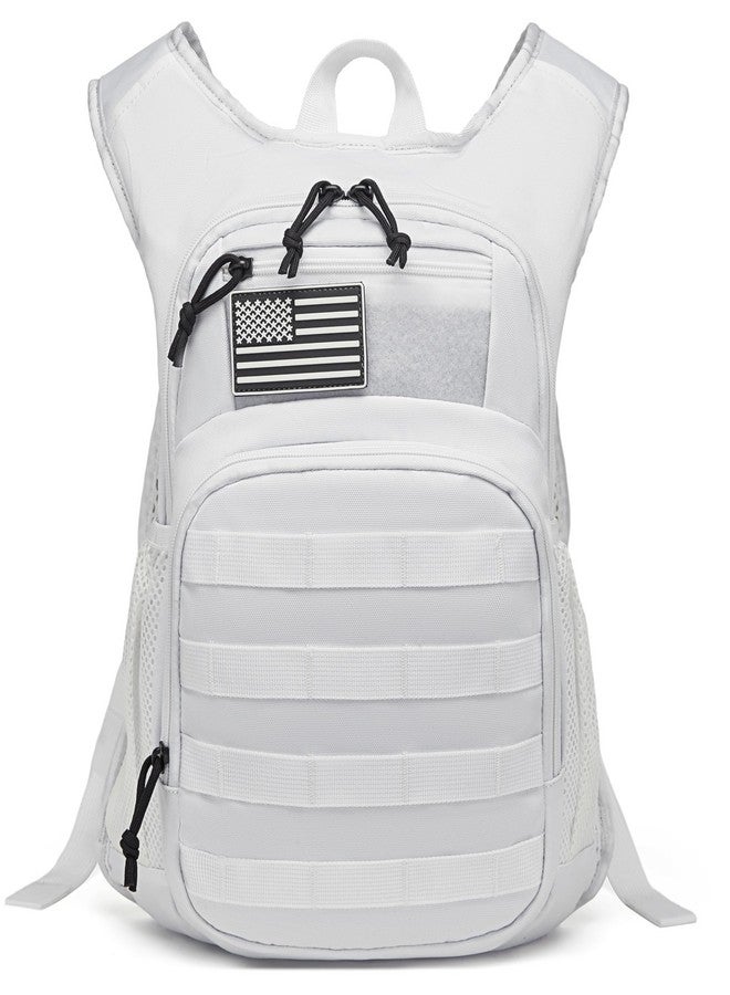 wotony Hydration Backpack with Water Bladder for Hiking Tactical Hydration Pack for Men Women Molle Water Backpack for Hiking (White, 2L-Bladder) - Image 3