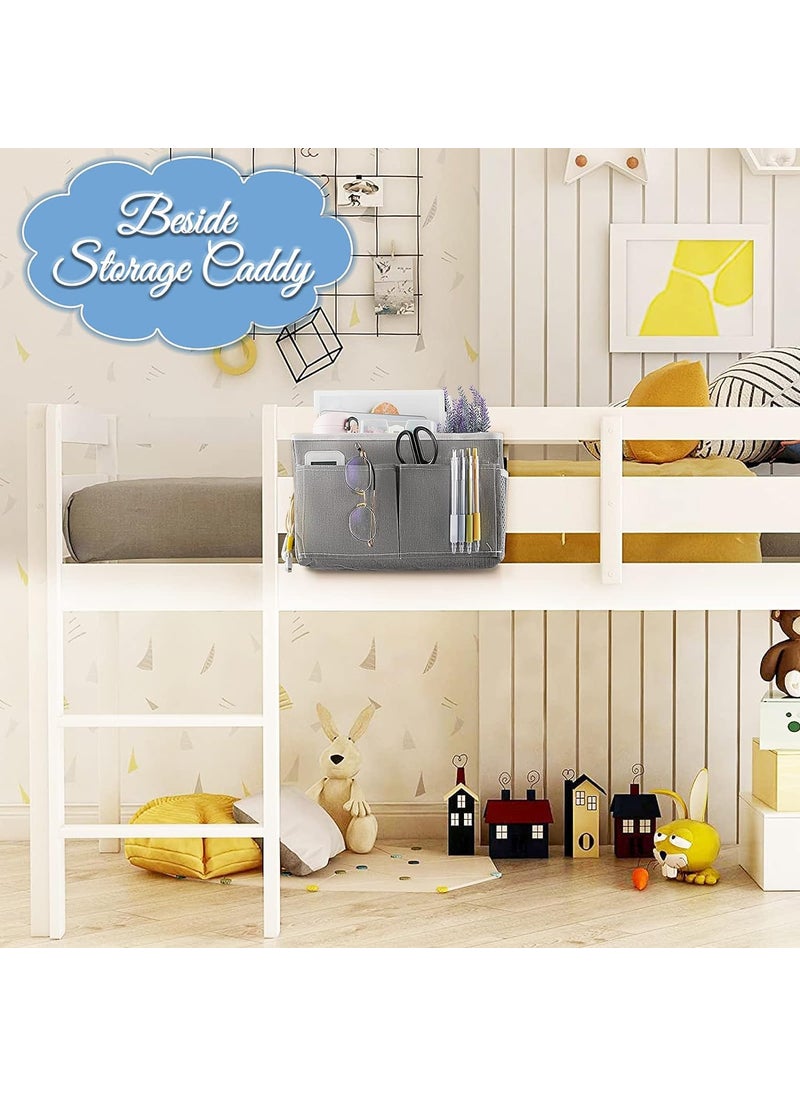 PATTAR PATTAR Bedside Caddy Essentials Pocket Hanging Storage Organizer Sofa Side Hanger Holder Bag for Dorm TV Remote Control Phones Magazines Tablets Pack of 1 Multicolor  - Image 3