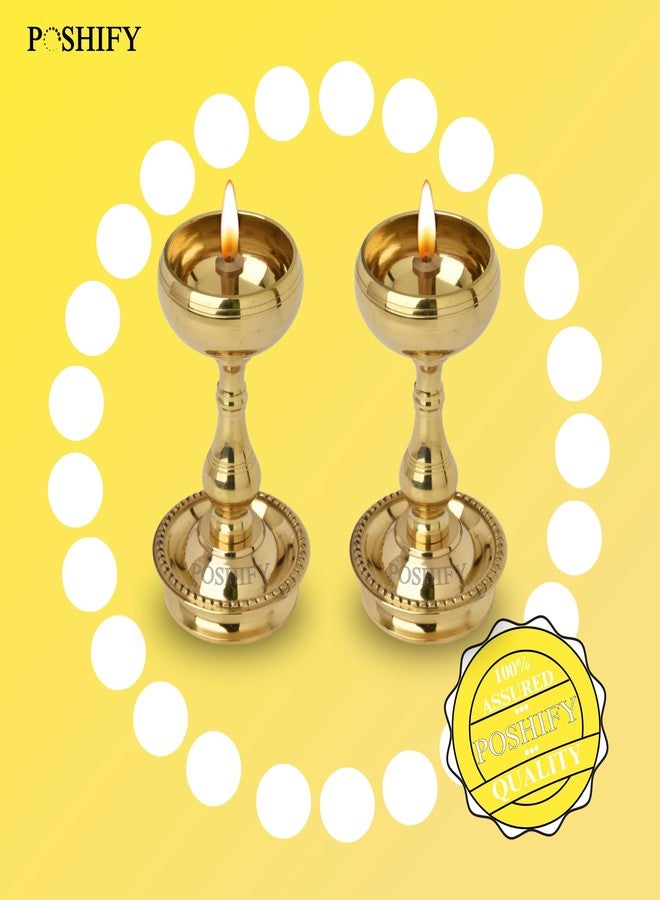 POSHIFY Udupi Nanda Diya (Pack of 2)- Elegant Bowl-Shaped Brass Diya for Luxurious Puja Rituals and Home Decor - Image 5