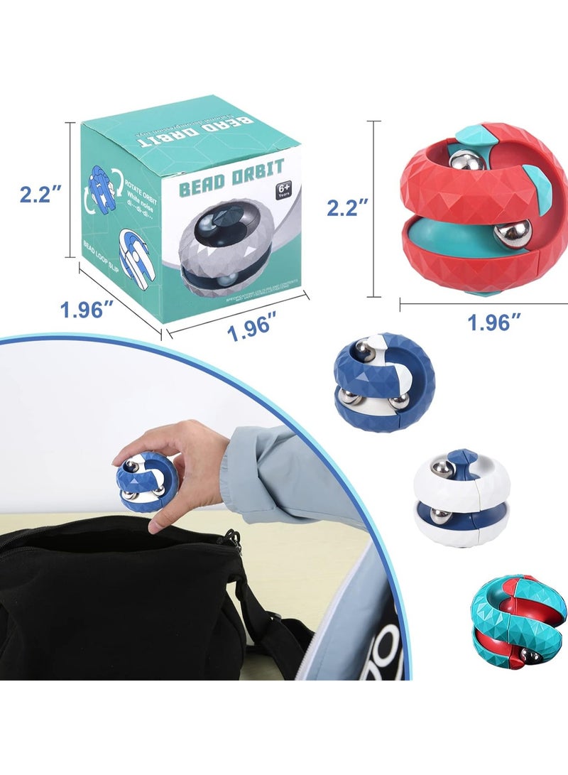 Dark Blue Unique Trackball Stress Relief Toy, Novel Beaded Track Infinite Cube Stress Relief Ball Creative Sensory Toy, Suitable For Autism Adhd Children And Adults - Image 2
